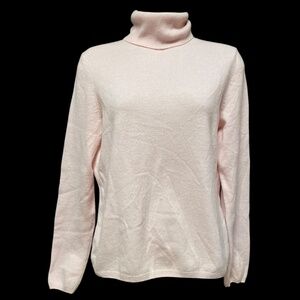 Womens Madison Cashmere Turtleneck Sweater Pale Pink L See measurements